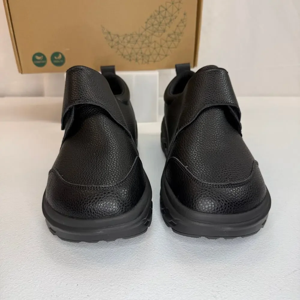 OrthoComfoot Men’s Size 10 Diabetic Walking Shoes – Black Orthopedic Comfort